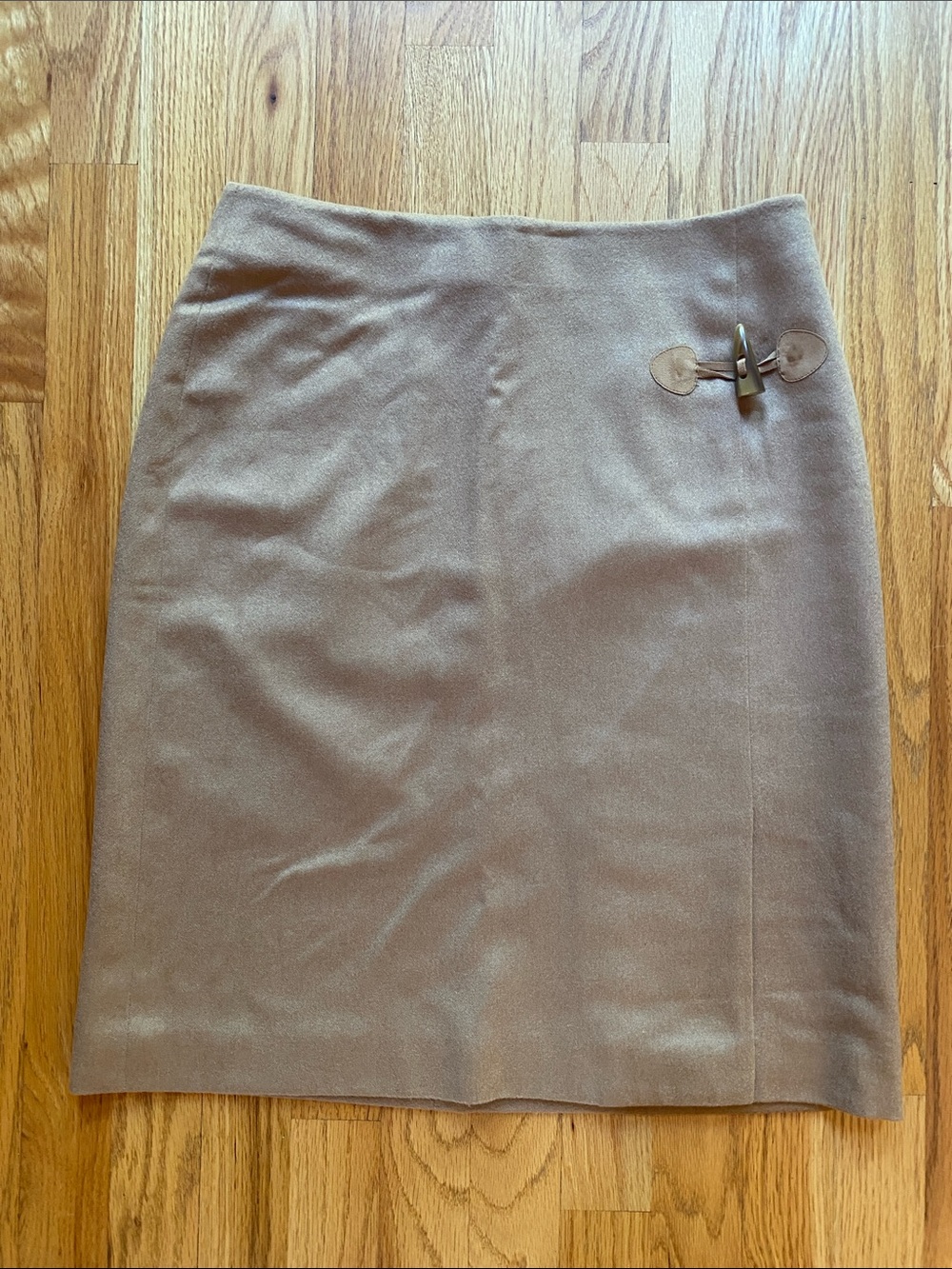 Brooks Brothers Taupe Pencil Skirt with Toggle Detail